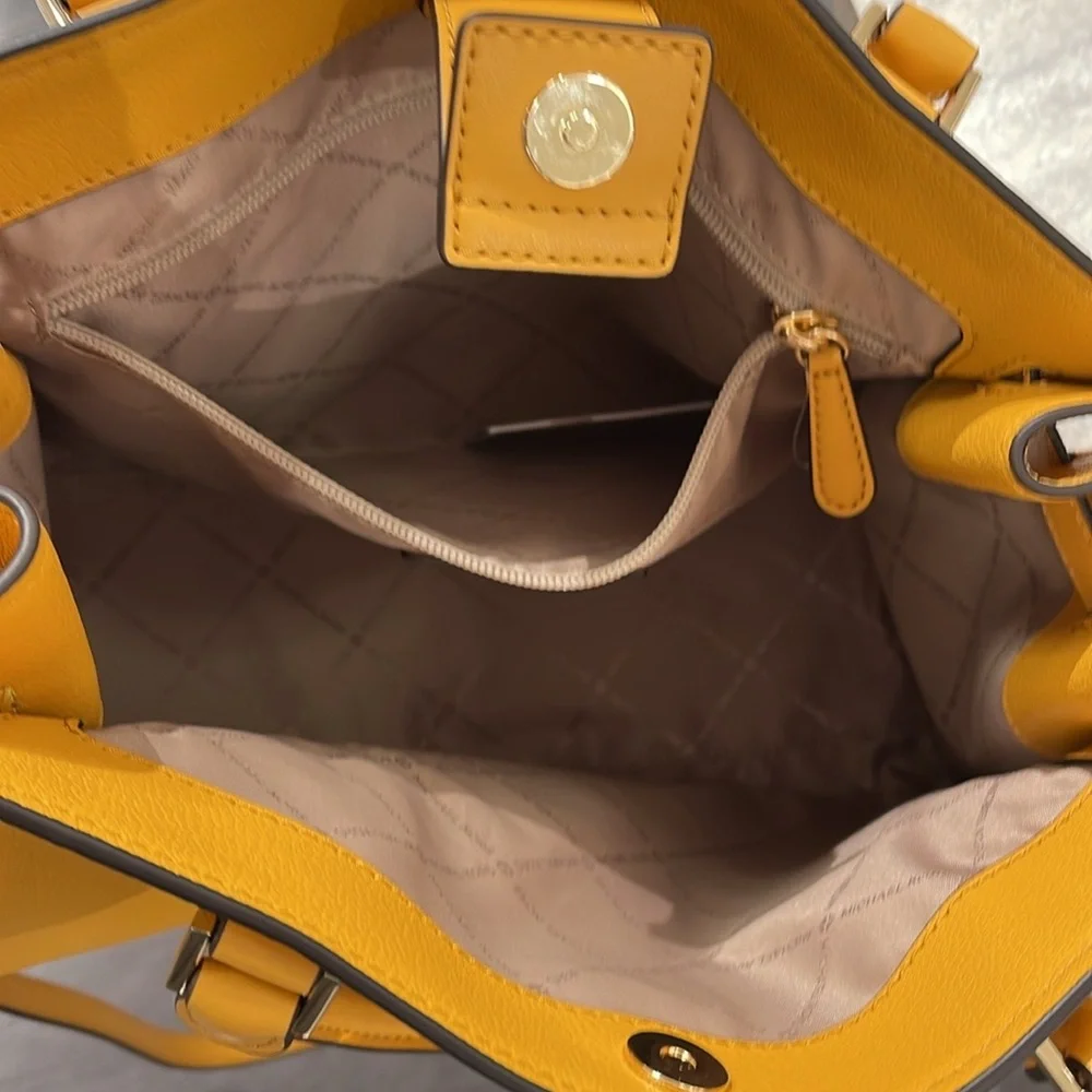 MICHAEL KORS HAMILTON MEDIUM SATCHEL 
 COLOR: GOLDEN ROD
NWT - Picture 9 of 16